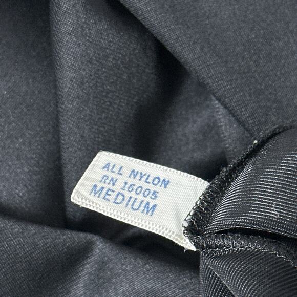 Vintage Charmode Half Slip Medium Black Nylon Wide Lace Appliques Pillow Tab USA - Picture 6 of 7